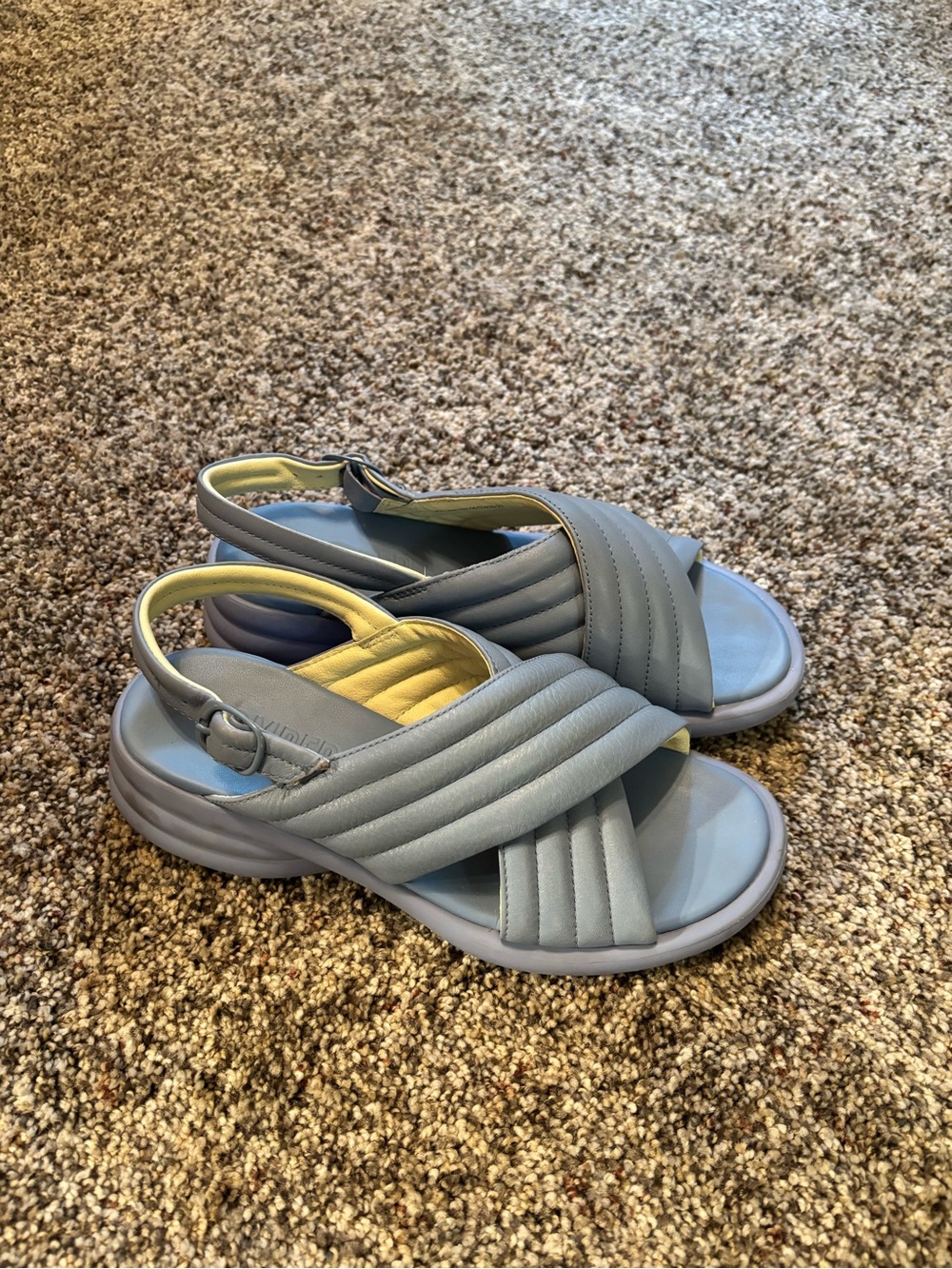Camper Quilted Slingback Sandals - Light Blue